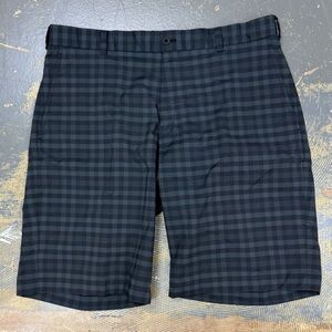 Nike Golf Shorts Dark Grey 452712-010 Core Plaid 10” 36 Black Tour Pro